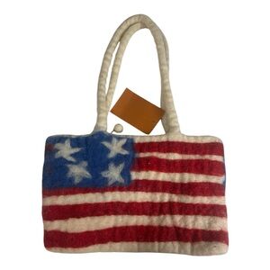 American Flag Felt Purse Nepalese Clothing New with Tags